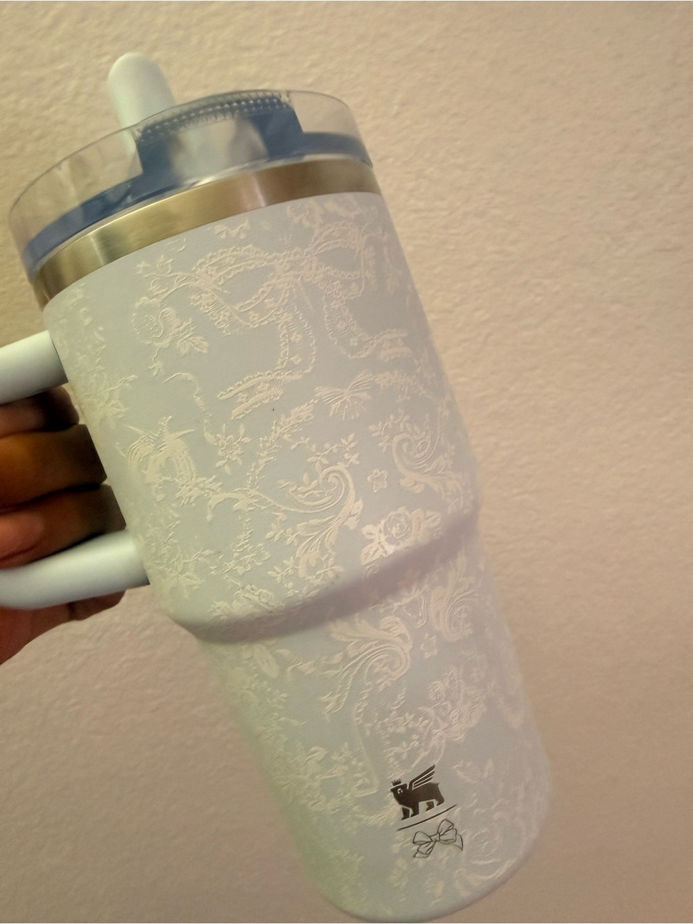 Stanley 20oz  . Light Blue Insulated Travel Mug - LoveShackFancy Edition - Picture 8 of 8